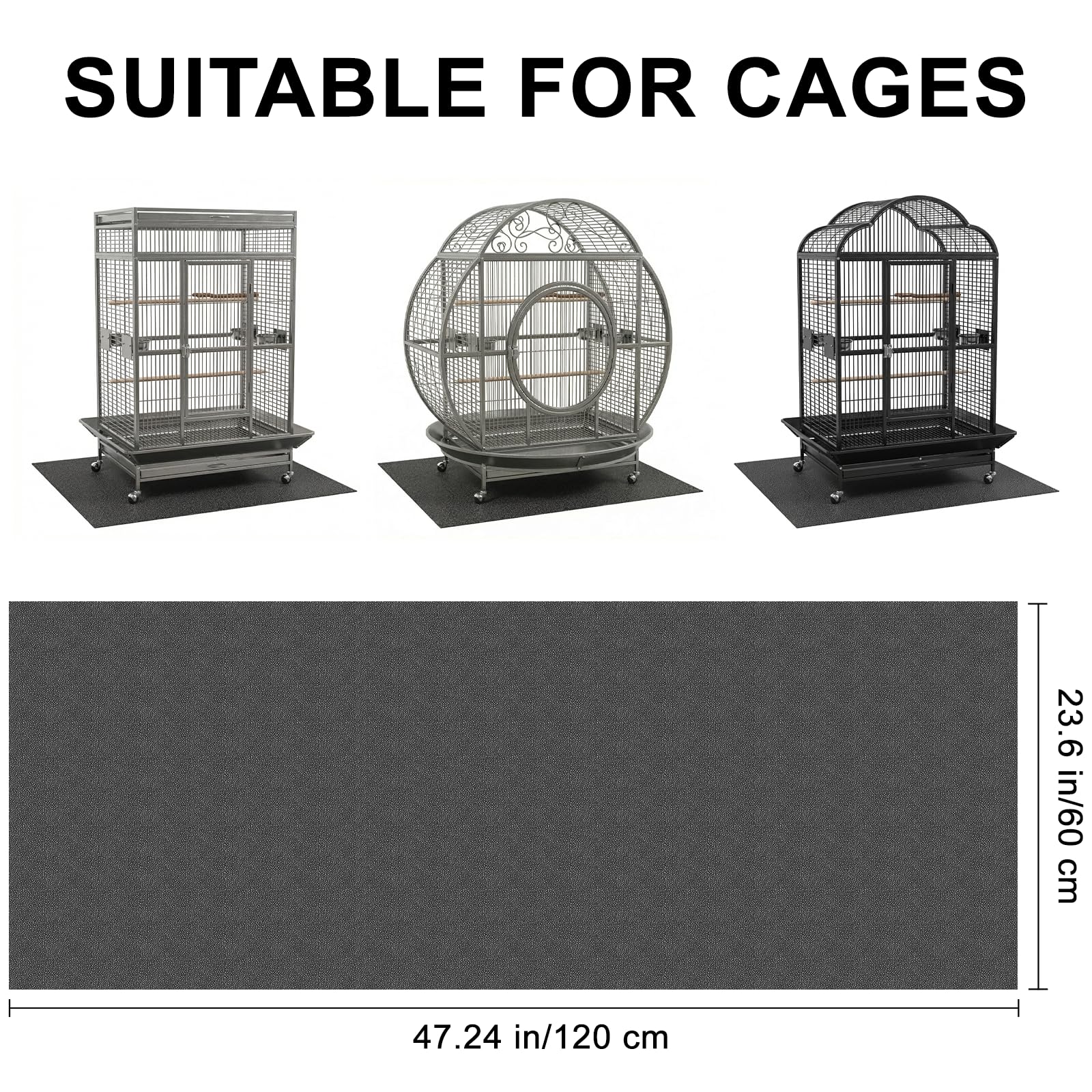 Wiojtry Under Pet Cage Mat for Bird Cages, Dog Kennels, Reptile Aquariums, Dog Kennels, Water-Resistant Pad for Hard Floors and Surfaces (X-Large)