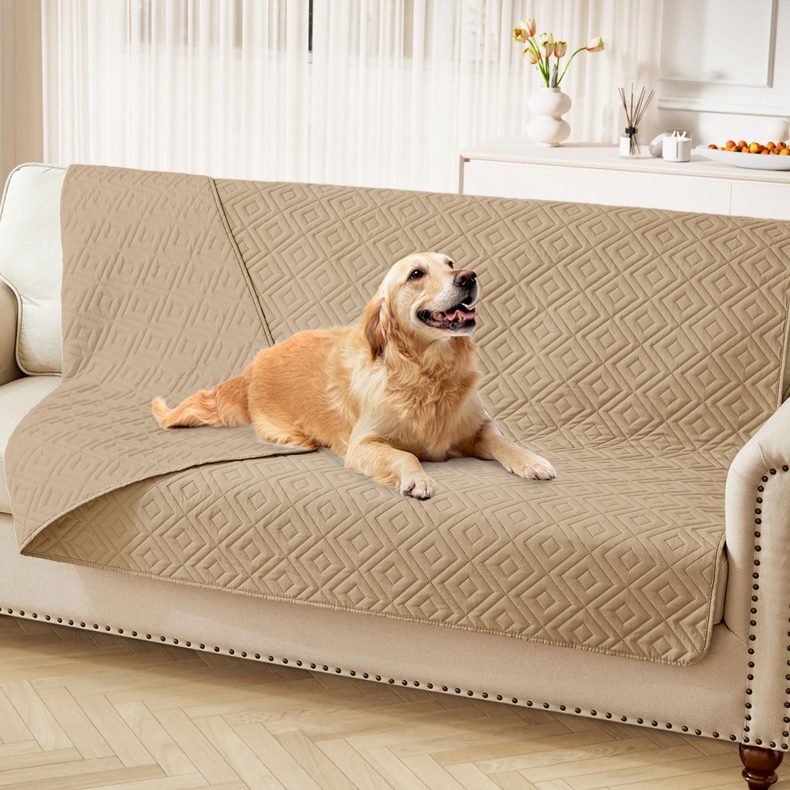 hyha Waterproof Reversible Dog Blanket, Pet Blanket for Sofa Couch