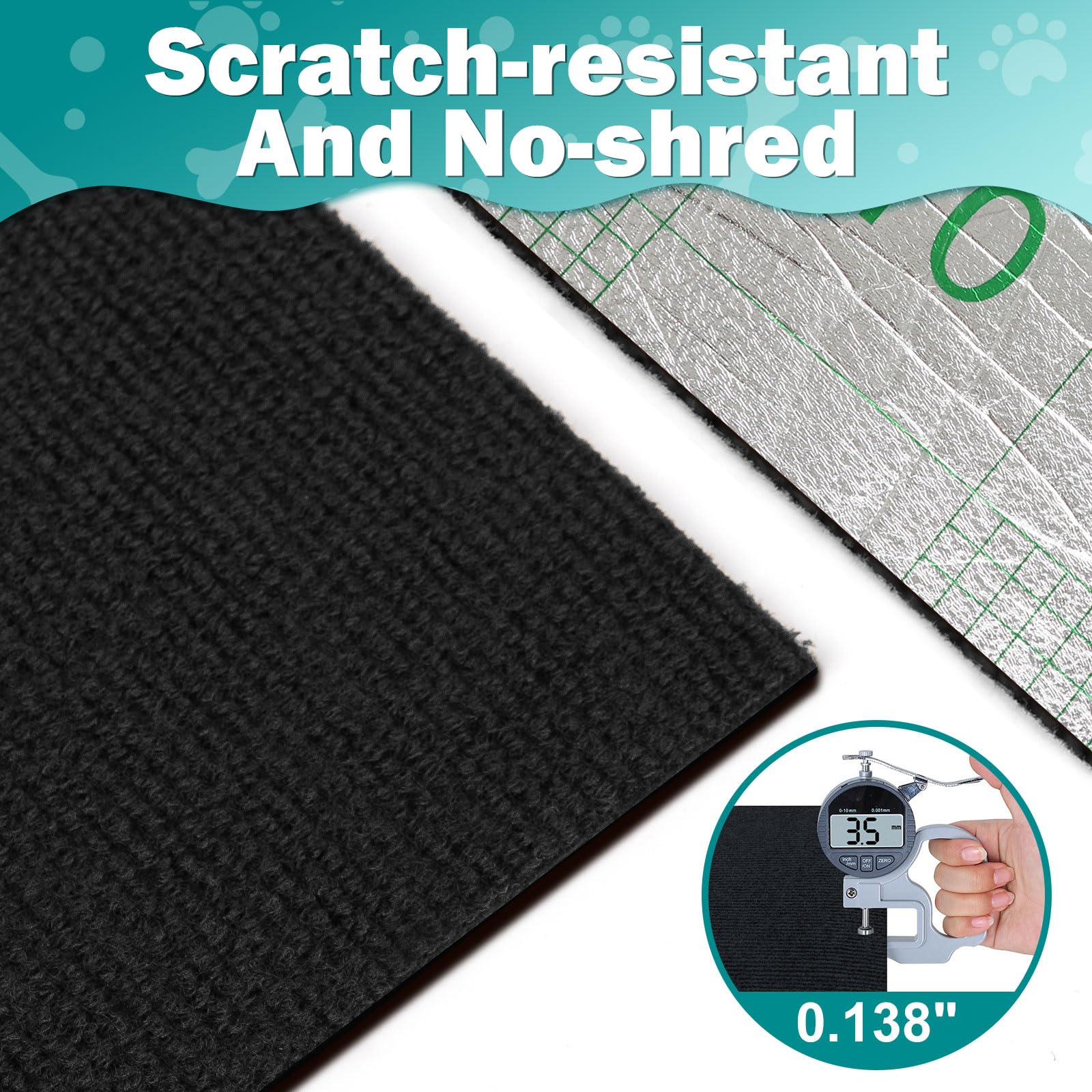 ENONCI 23.6x15.8 Cat Scratcher Mat, Self-Adhesive Cat Scratch Furniture Protector