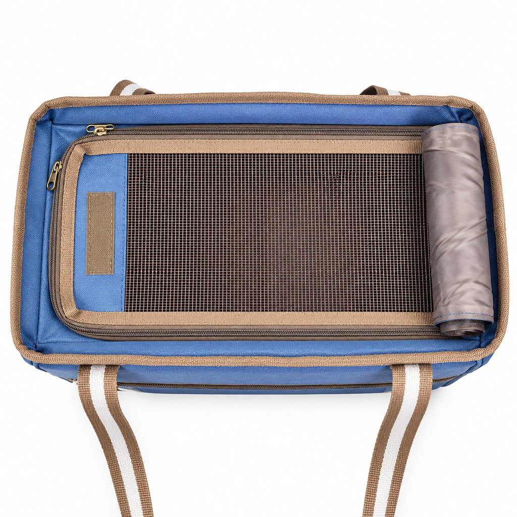 Pet Life Pet Carrier - Dual-Pocketed Airline Approved Carrier - Blue