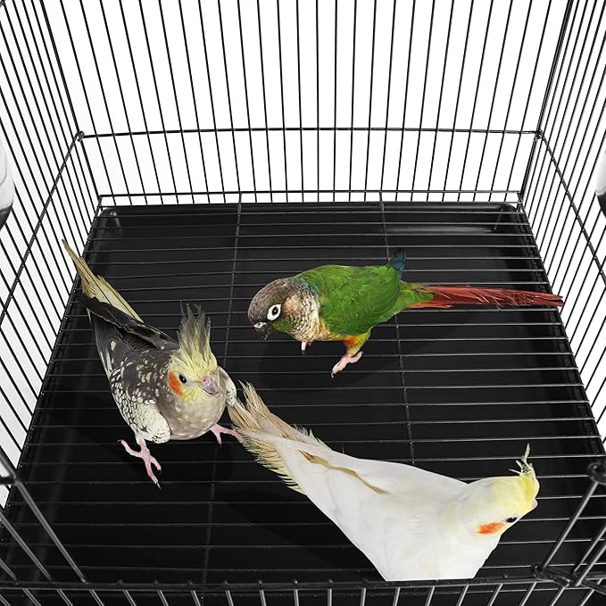 Yaheetech 57" Open Top Bird Cage with Detachable Rolling Stand & Storage Shelf, Parrot Cage for Cockatiels, Quaker, Conures, Caique & Small to Medium Parrots
