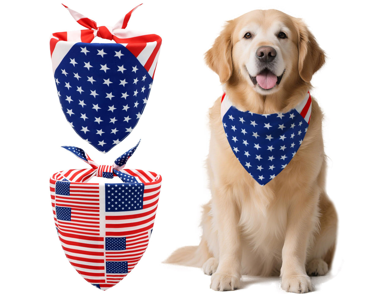 St. Patrick's Day Dog Bandanas Set 2PCS-Large,Featuring Irish Shamrock & Plaid Design Bandanas for Holiday Parties,Perfect Pet Scarves for Boys and Girls,Dog Outfit Gifts for Medium to Large Dogs