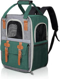 YooxArmor Cat Carrier Backpack, Airline Approved Mesh Dog Backpack with Breathable, Hiking, Travel, Camping, Pet Carriers Backpack for Large Cats and Small Dogs - Holds Pets up to 15 Lbs (Dark Green)