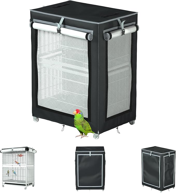 Large Bird Cage Cover - 600D Cage Covers for Night, Good Night Bird Cage Cover for Large Birdcage,Indoors or Outdoors (M)