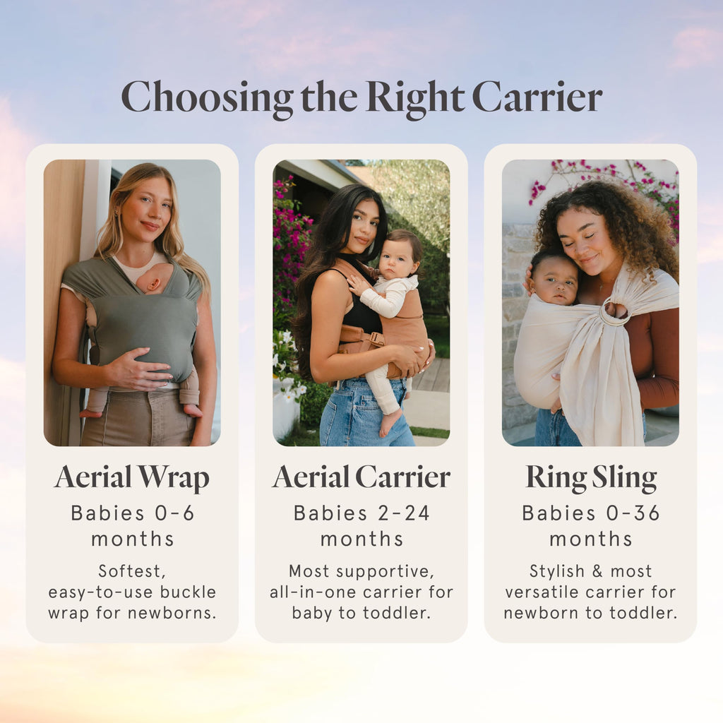 WildBird - Aerial Buckle Carrier - 2-24 Months - Standard (XS-XL) Willow - Front or Back Carry - Cross Straps, Lumbar Support, Headrest - Hip Healthy - Baby Carrier - Baby Essentials - New Mom Gifts