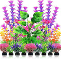 QUOZUO Aquarium Decorations Plants, 20pcs Aquarium Decor Plants, Colorful Fish Tank Accessories, Fish Tank Plants Plastic Decoration for Aquariums
