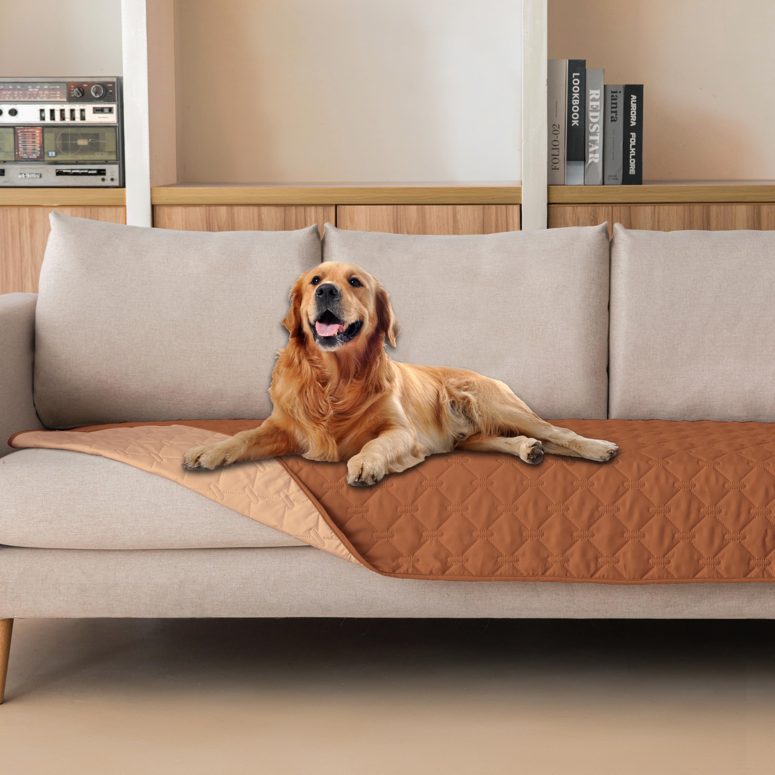 gogobunny 3X Stronger Waterproof Pet Blanket, Scratch Proof Furniture Protector for Dogs Cats, Reversible Cover 82x120 Inch — 30x80 Inch (Pack of 1)