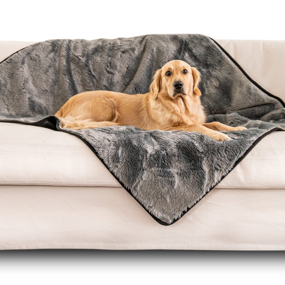 PAW BRANDS PupProtector Waterproof Throw Blanket, Polar White, 80x62
