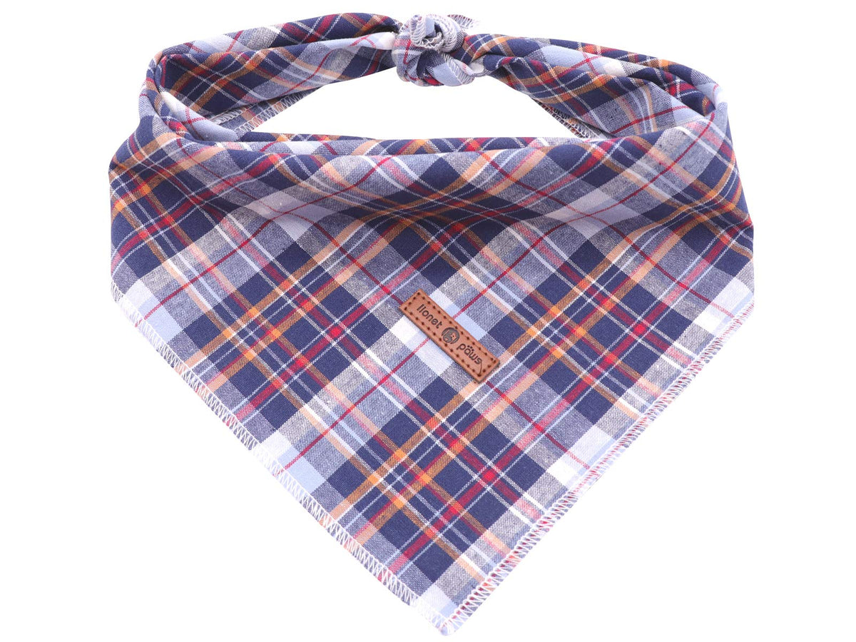 Lionet Paws Christmas Dog Bandana Washable Cotton Handkerchief Scarf Triangle Christmas Red Plaid Dog Bandanas for Medium Large Dogs Girl Boy