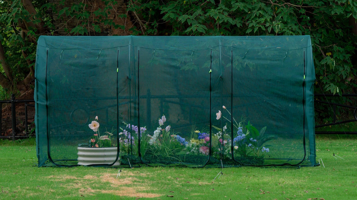 Poray Large Tunnel 10FTx6FT Plant Netting Cover, 6FT Tall Crop Cage Tomato Netting,Pest Guard Cover for Vegetables &Fruits,Durable Gardening Net for Plant and Animal