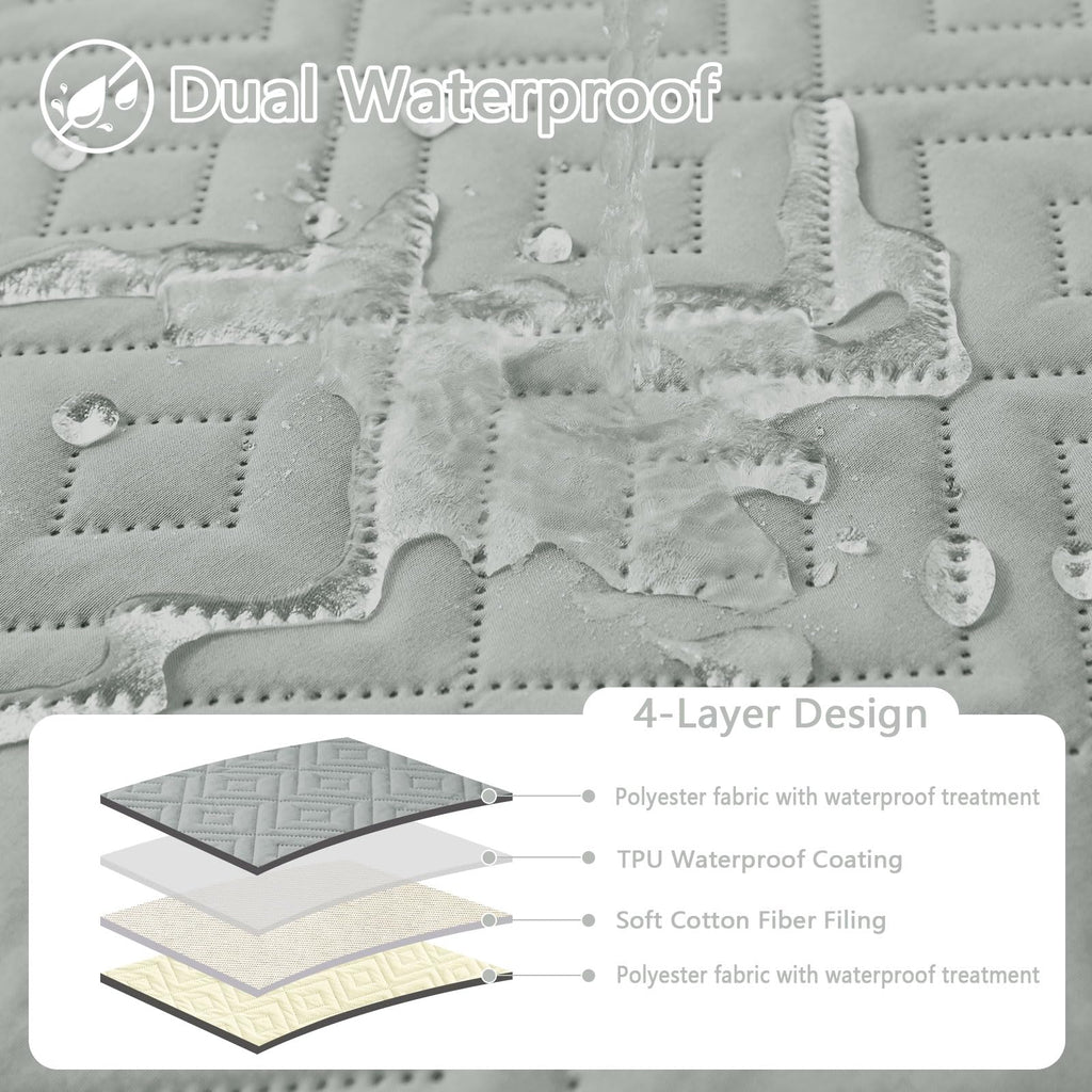 hyha Waterproof Reversible Dog Blanket, Pet Blanket for Sofa Couch