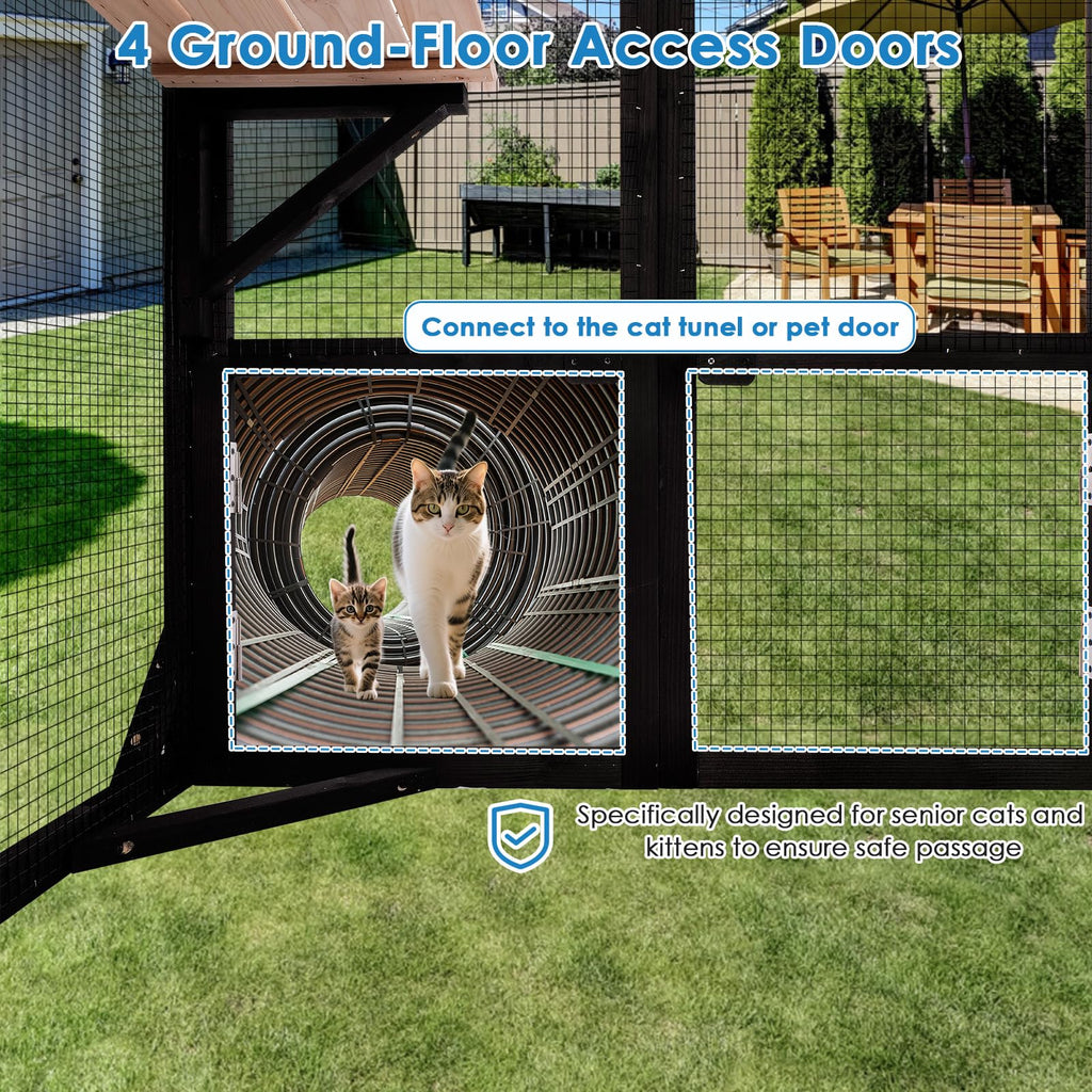 Catio Outdoor Cat Enclosure Window Access Walk-in Indoor Cat Cage Patio 71"