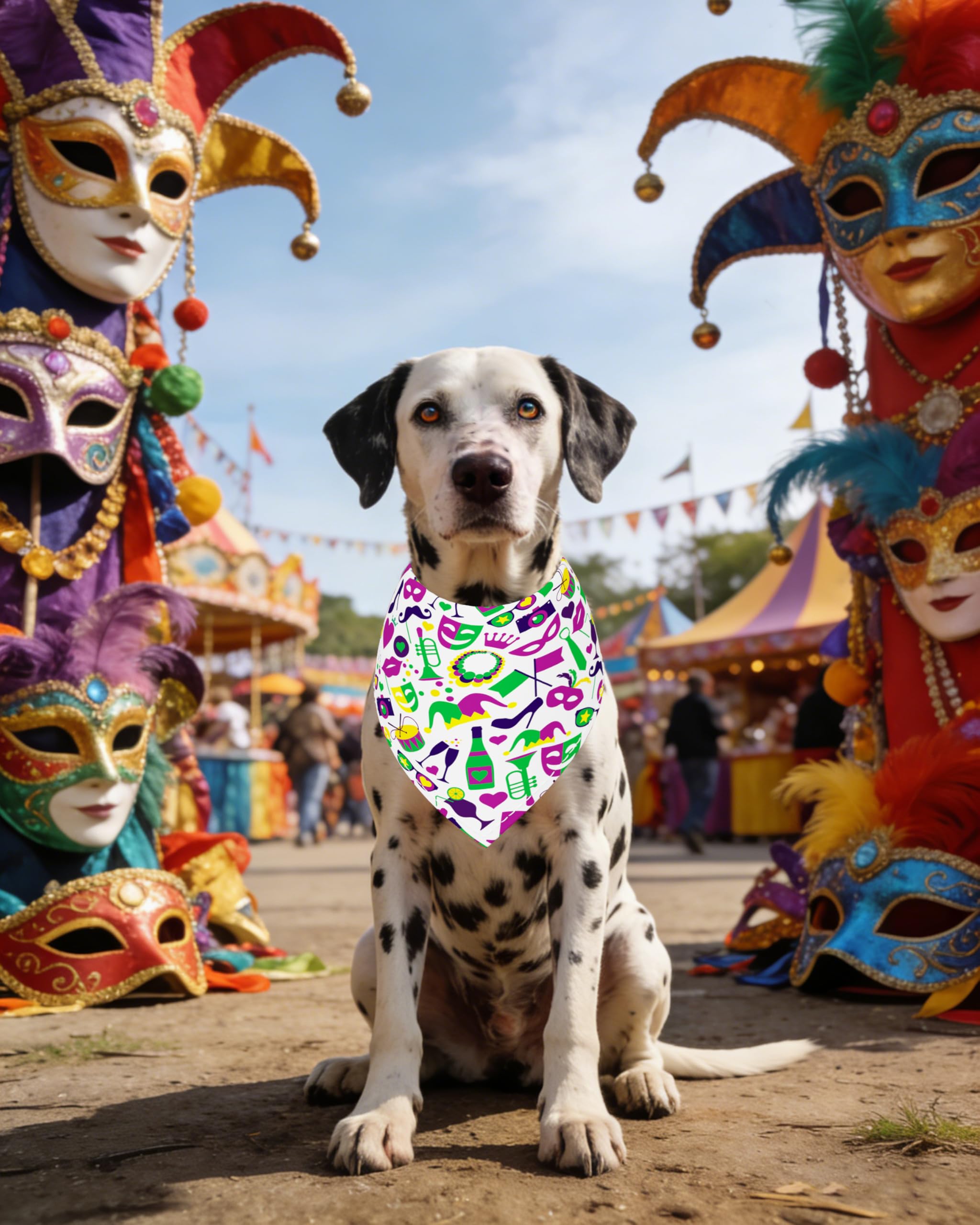 PET SHOW 50 Pack Mardi Gras Dog Bandanas Bulk for Large Dogs