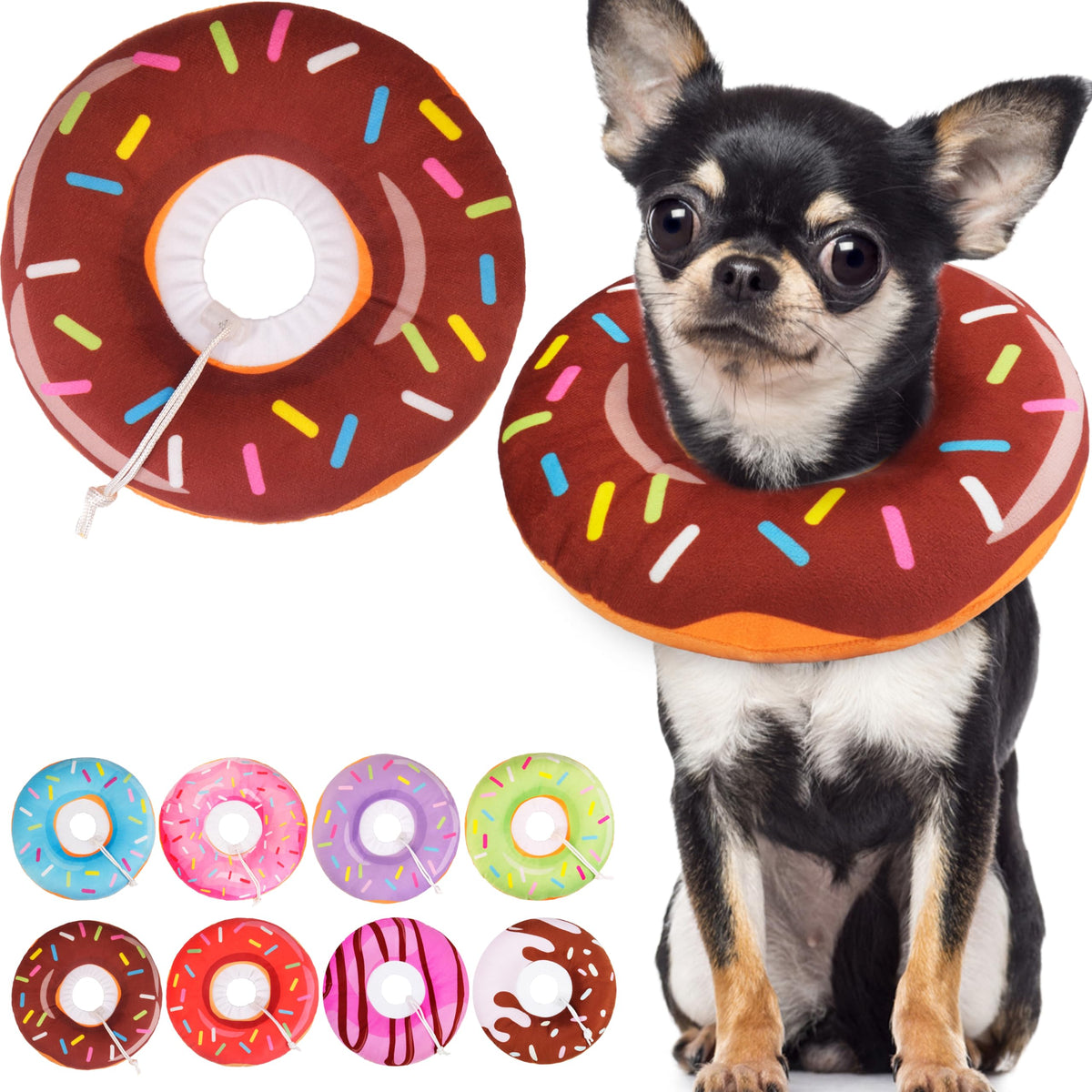 WONONE Cat Cone Collar Soft, Adjustable Cat Recovery Collars Spay Cones to Stop Licking, Cute Kittens Donut E Collar After Surgery, Anti-Lick Wound Healing Elizabetan Collars for Kittens (Pink, Small)