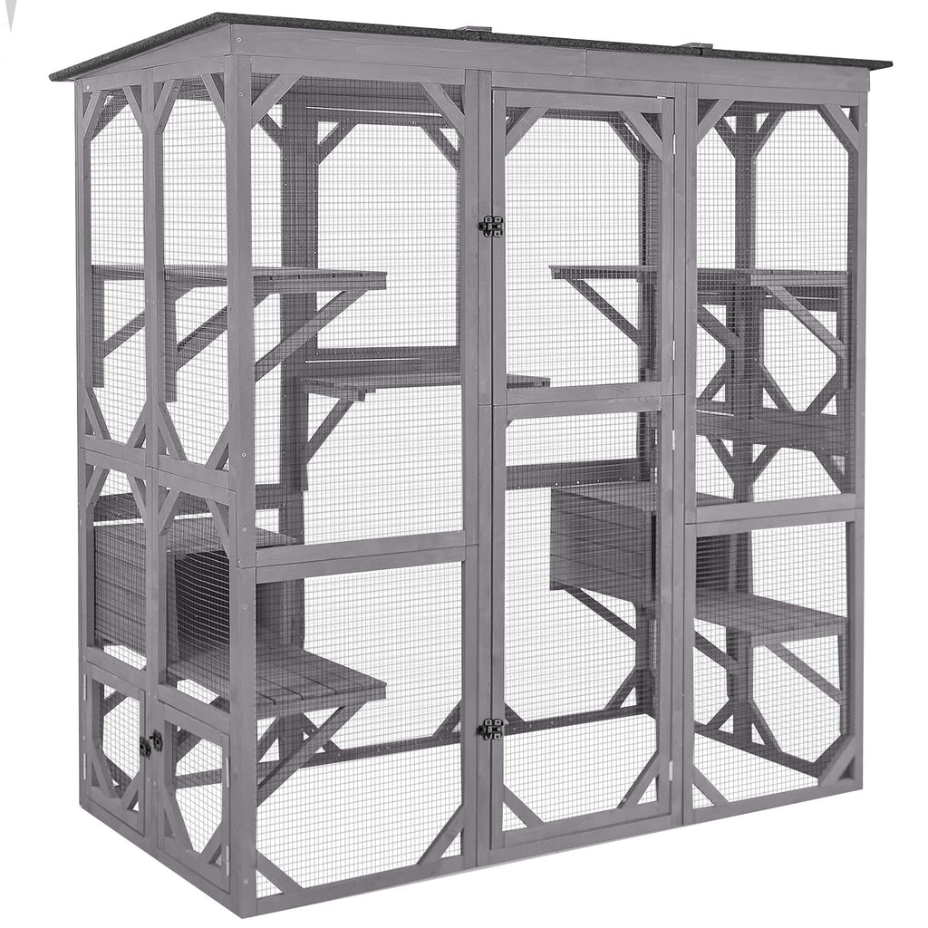 Aivituvin Extra Large Window Catio 5-Level Outdoor Cat Enclosure with Cover