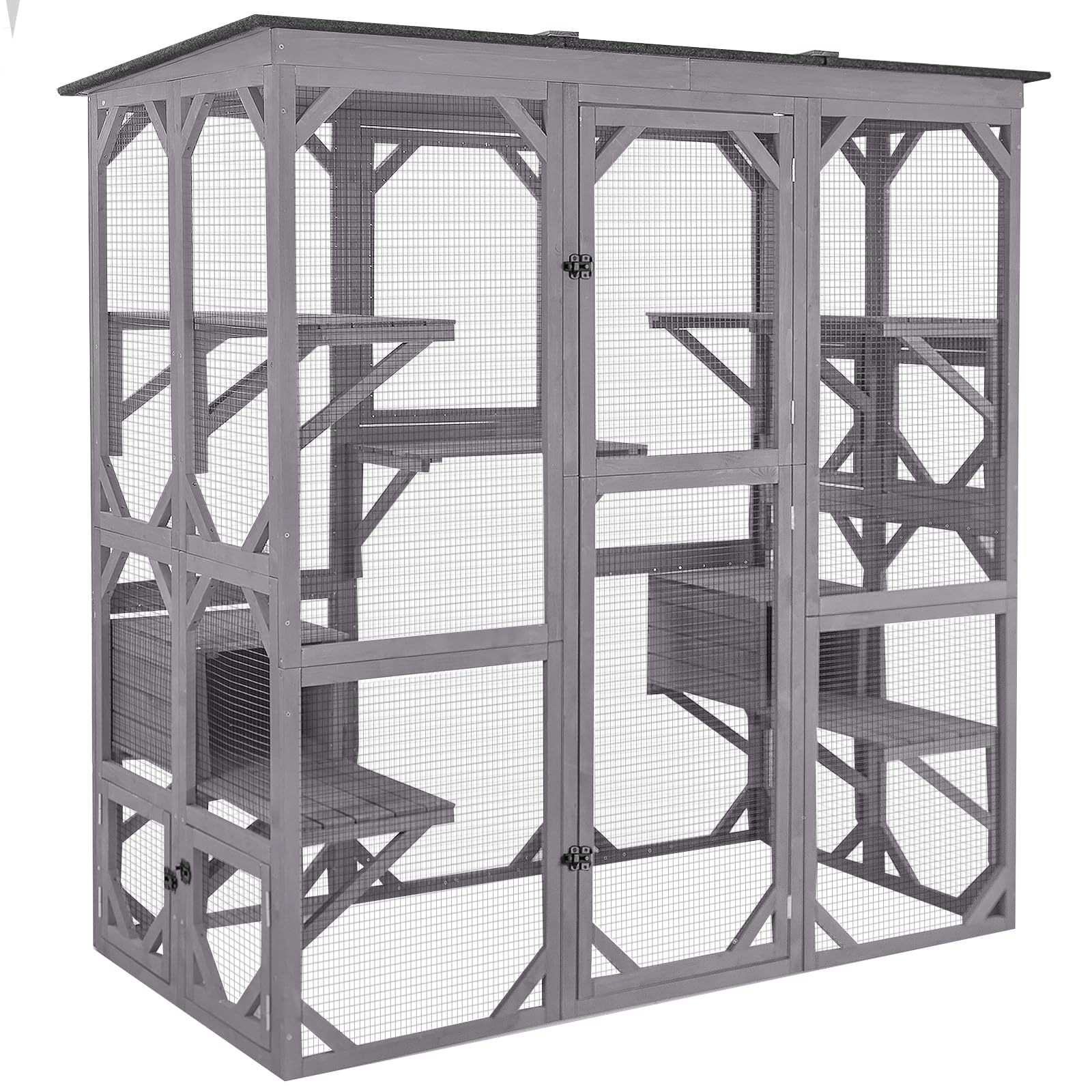 Aivituvin Extra Large Window Catio 5-Level Outdoor Cat Enclosure with Cover
