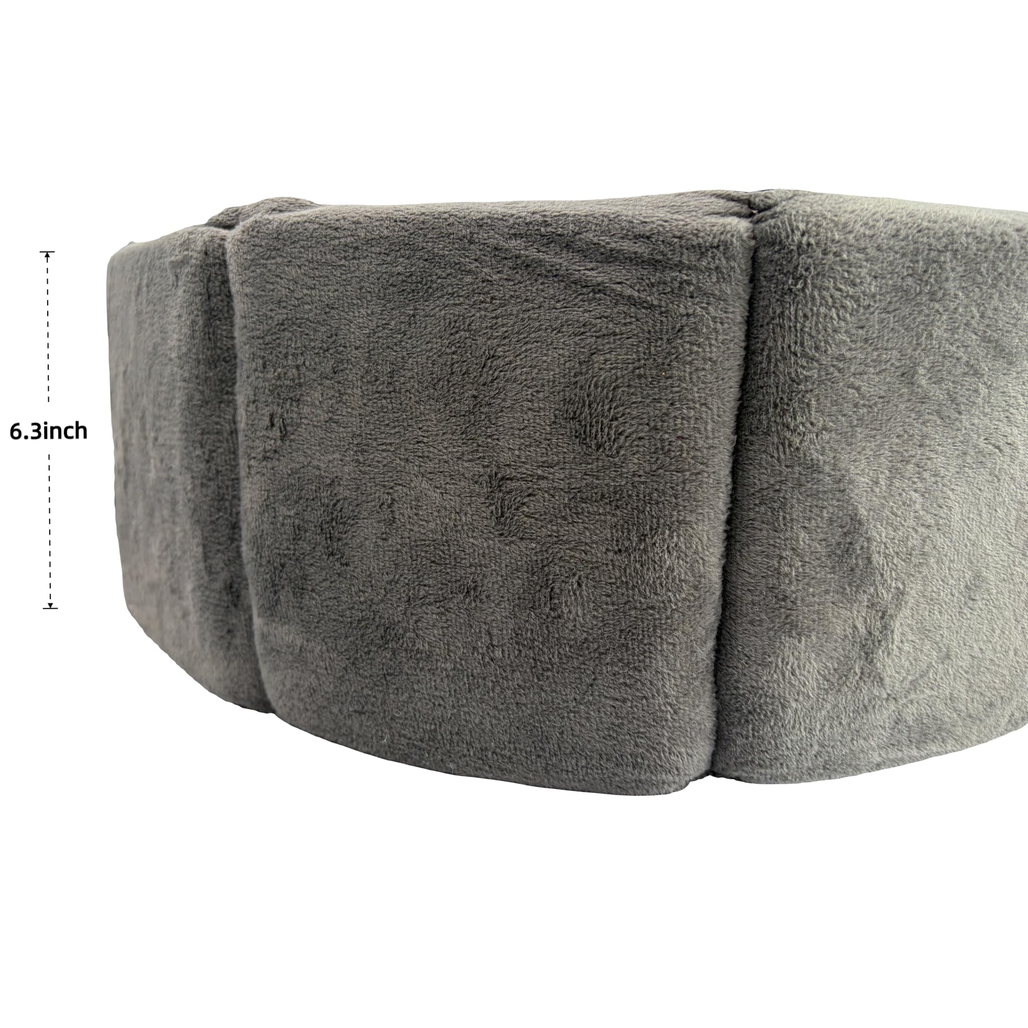 PJYuCien Orthopedic Memory Foam Round Pet Bed, 20", Gray
