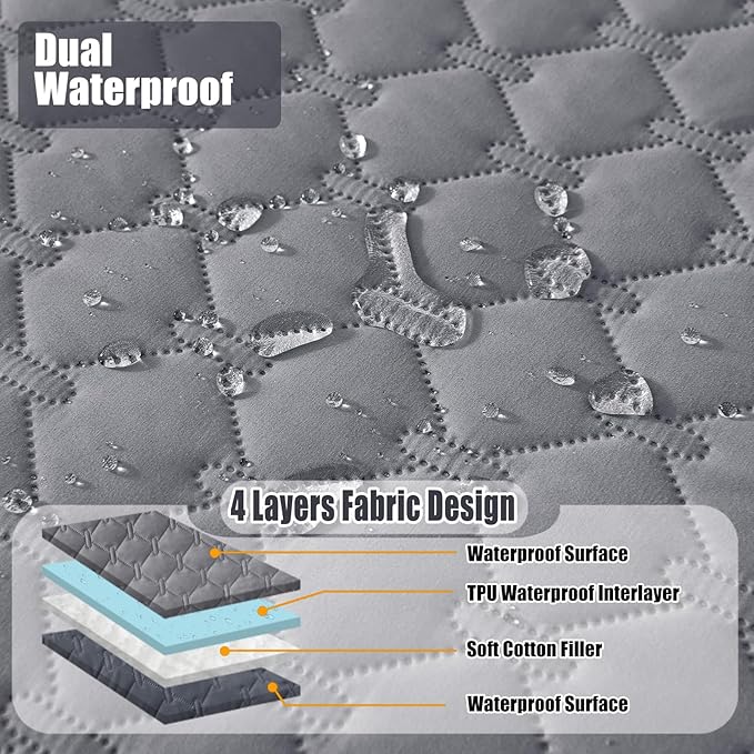 Smiry Waterproof Dog Bed Cover Blanket, Soft Reversible Pet Blanket, Washable Leakproof Cats Dogs Couch Cover for Sofa, Couch, Furniture (30x70 Inch, Grey/Dark Grey)