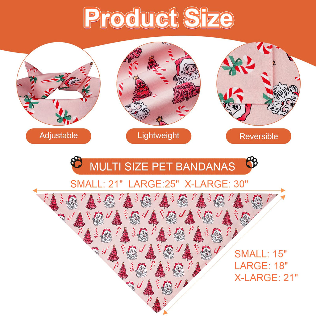 Agroon Cute Christmas Dog Bandanas Small 2PCS, Holiday Scarf for Boy Girl