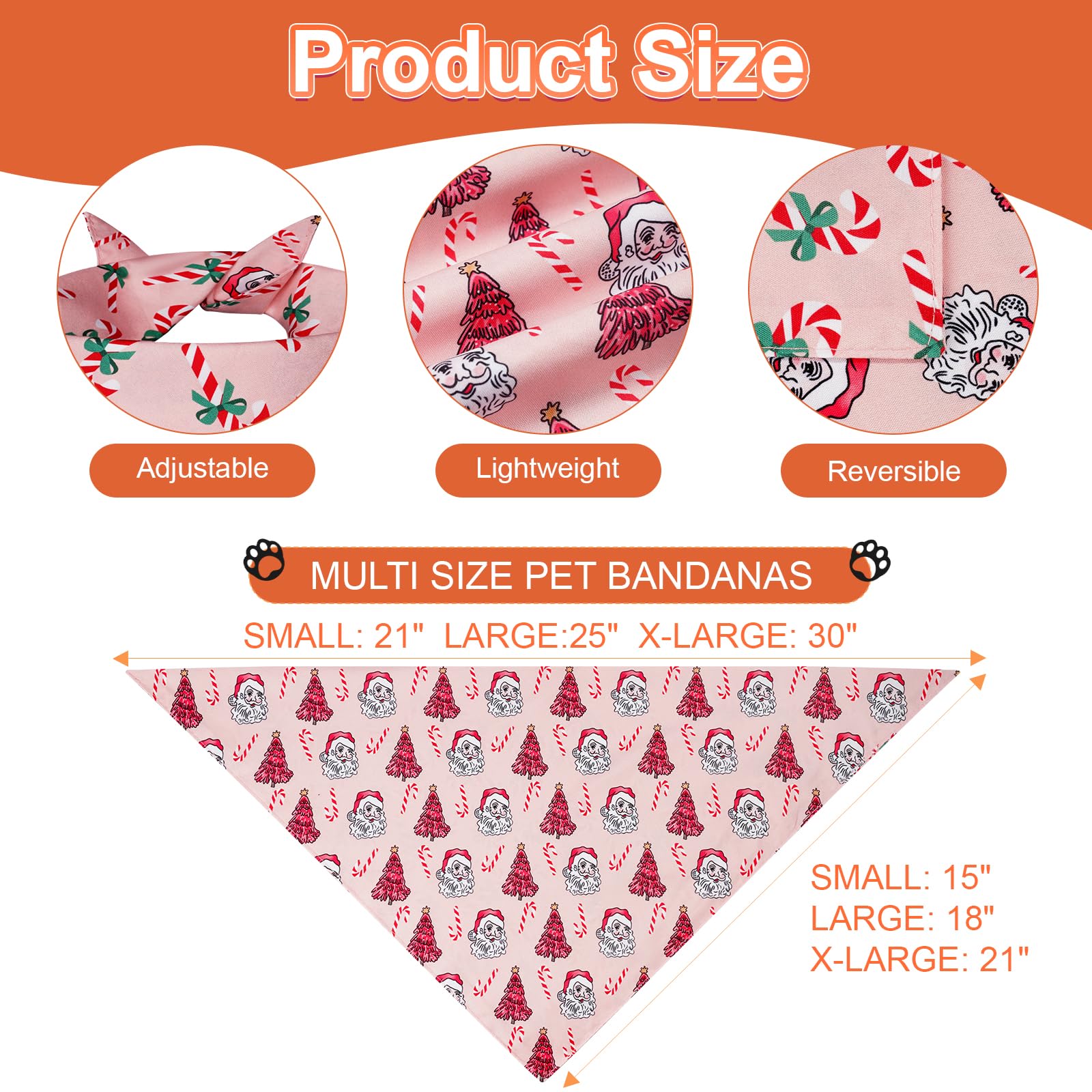 Agroon Cute Christmas Dog Bandanas Small 2PCS, Holiday Scarf for Boy Girl