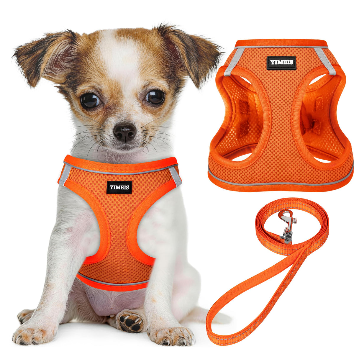 No Pull Dog Puppy Harness and Leash Set Reflective Mesh Vest Small