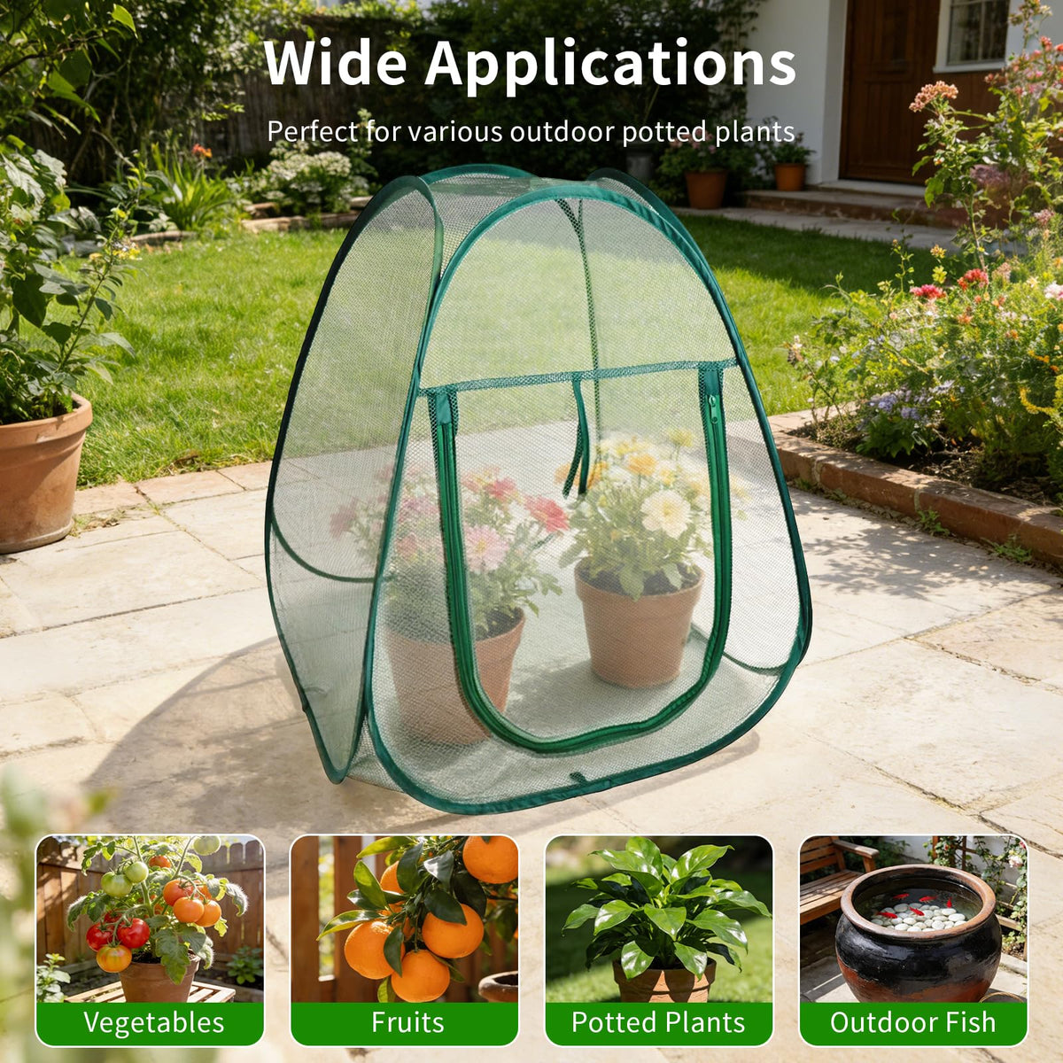 2PCS Large Netting Tent for Garden Protection Mesh Plant Cover from Animals
