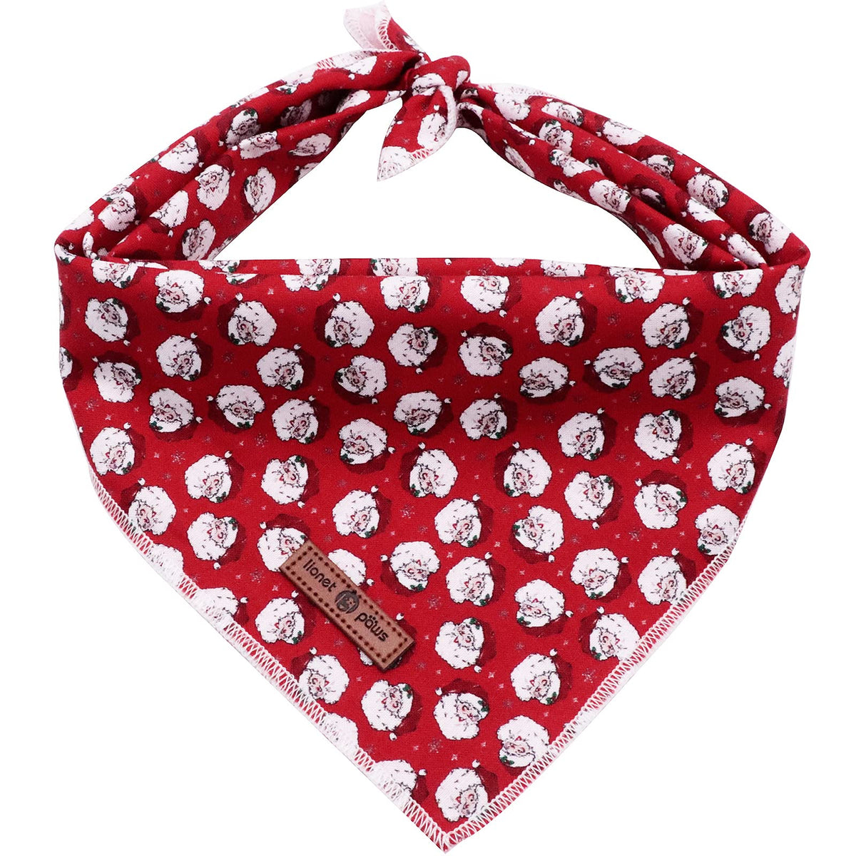 Lionet Paws Christmas Dog Bandana Washable Cotton Handkerchief Scarf Triangle Christmas Red Plaid Dog Bandanas for Medium Large Dogs Girl Boy