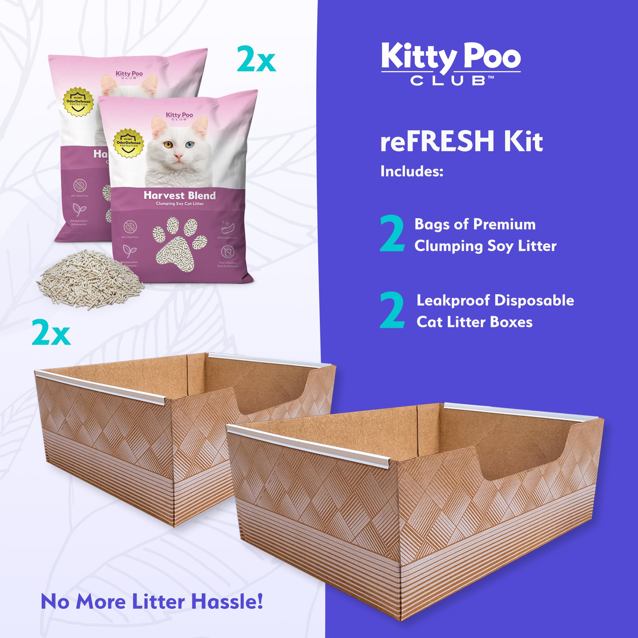 Kitty Poo Club Disposable Cat Litter Box 2-Pack with Soy Litter