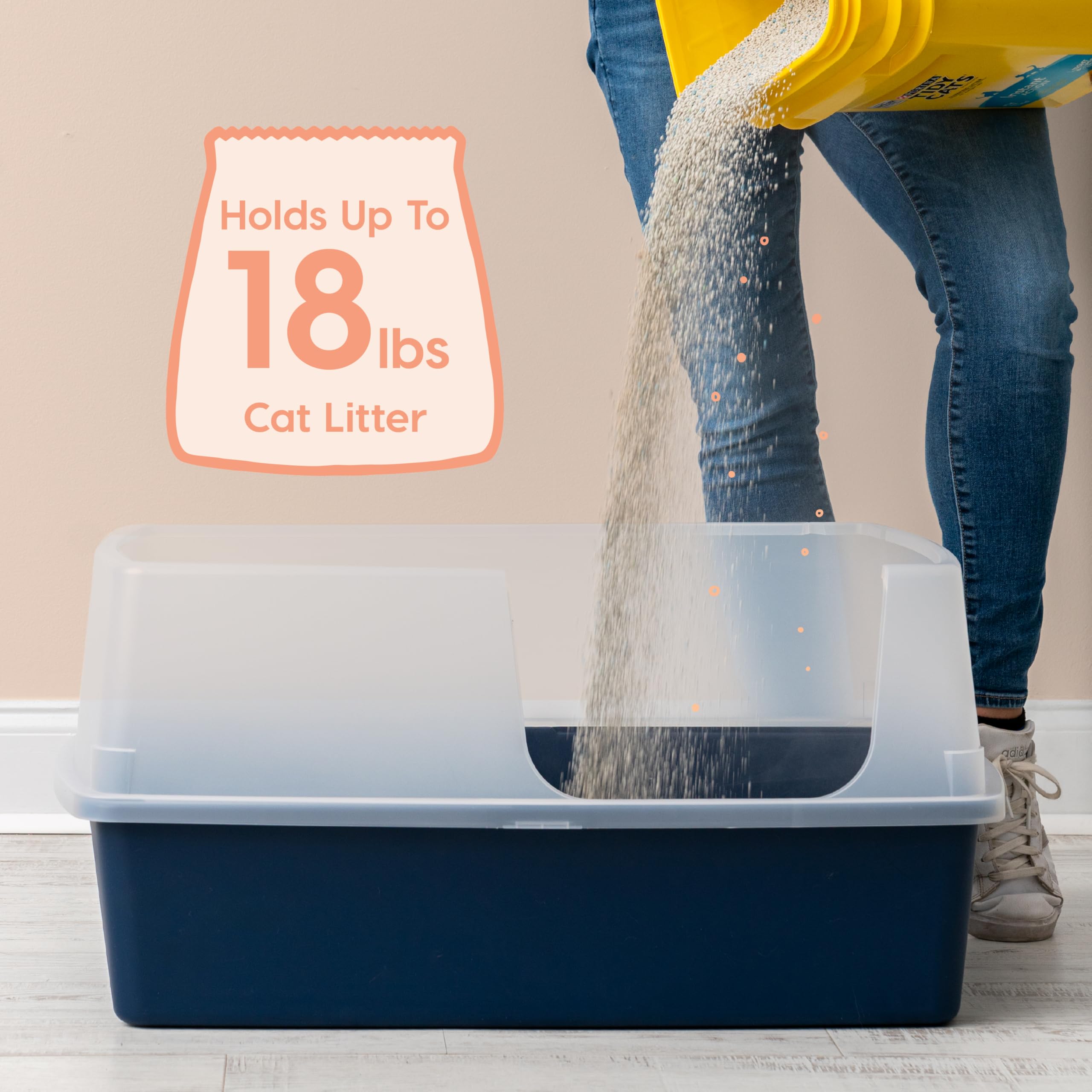 IRIS USA XX-Large Side Entry Cat Litter Box, Navy