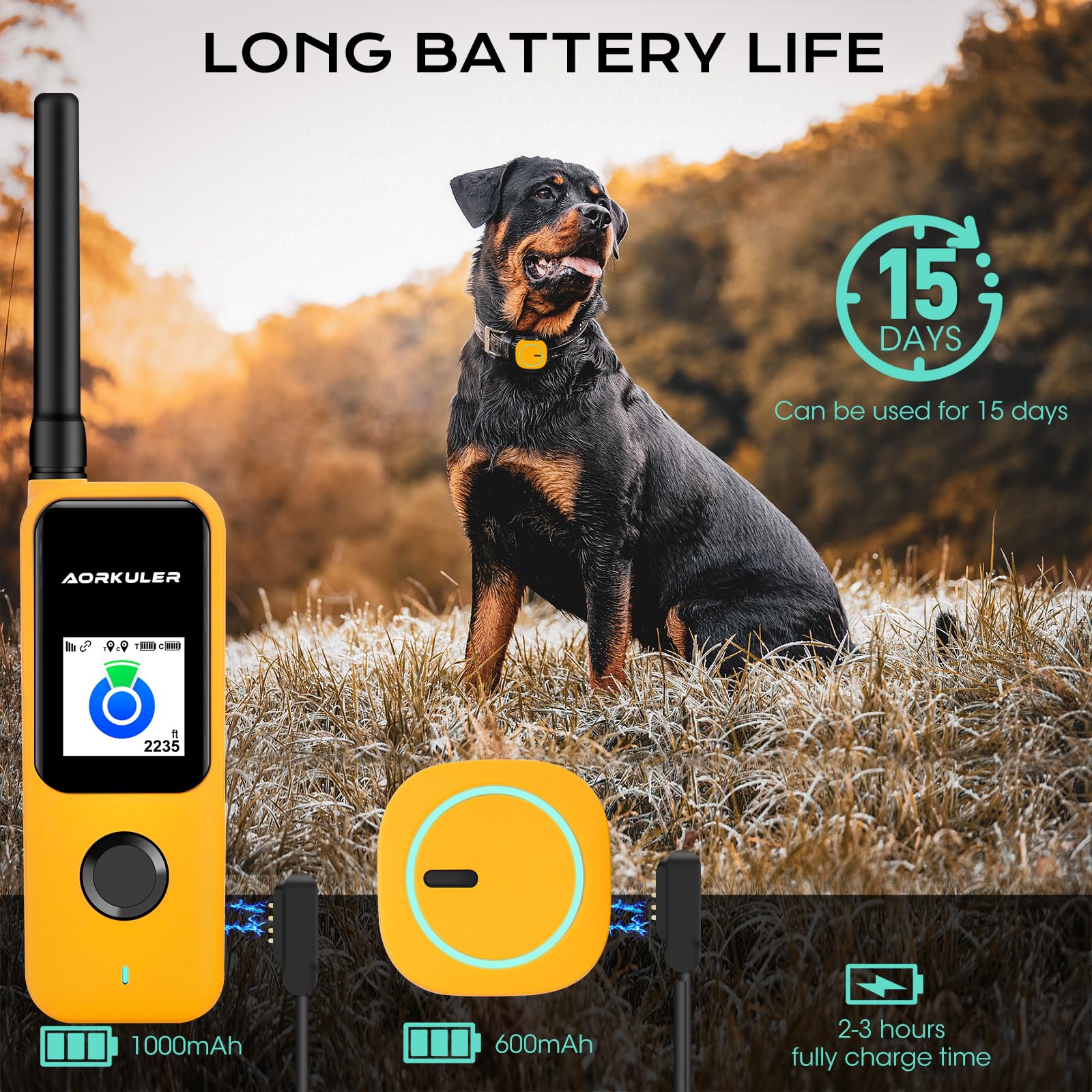 Outdoor GPS Dog Tracker – No Monthly Fees, No Phone or Cellular Signal Needed, Real-Time Tracking for Remote & Rural Areas, Hiking, Camping, Farms & Large Open Spaces(Tracker 2)