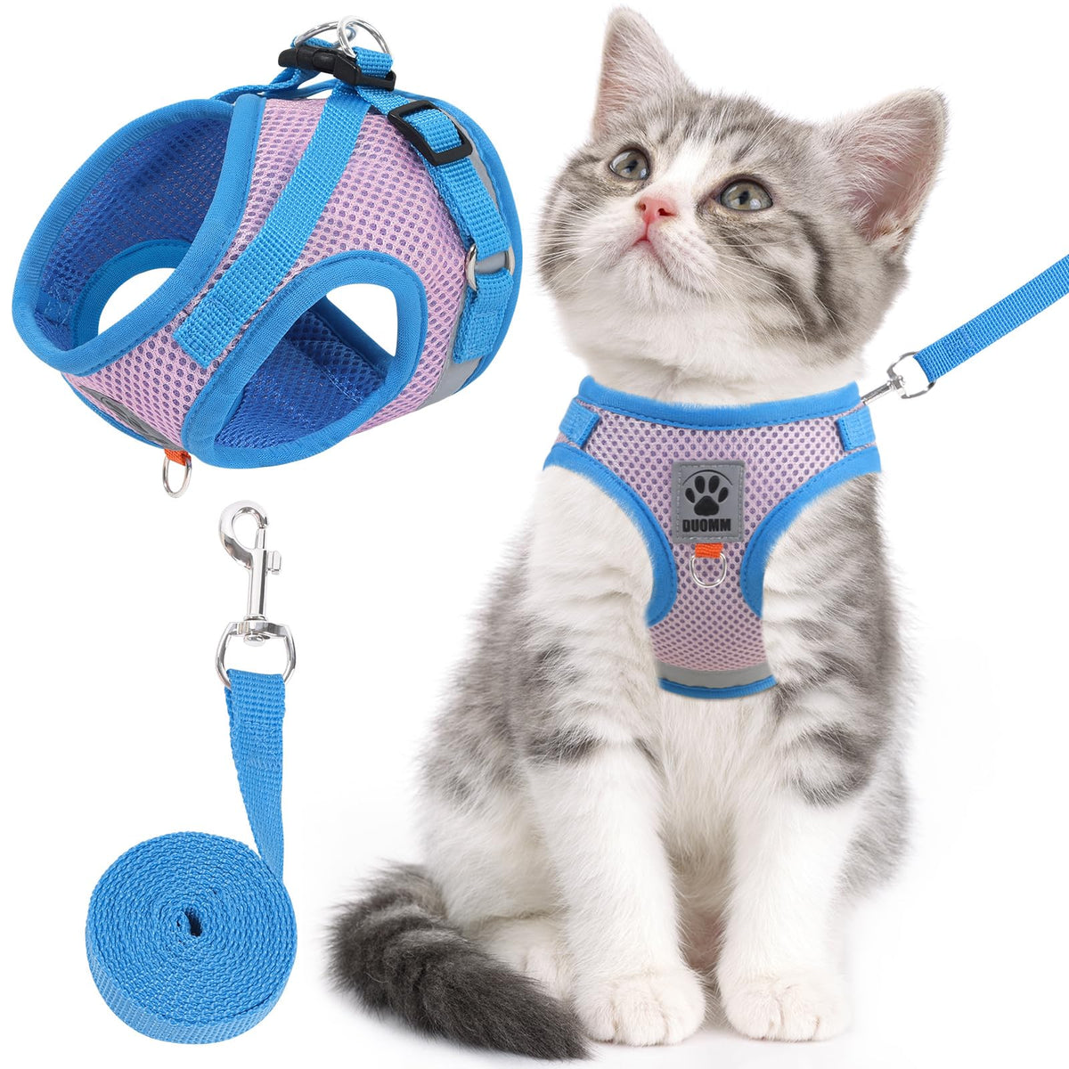 NCMAMA Cat Vest Harness and Leash Set, Escape Proof Kitten Harness Pink