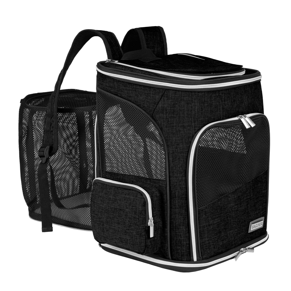 BAGLHER Expandable Pet Carrier Backpack，Pet Backpack for Small Cats Puppies Dogs Bunny, Airline-Approved Ventilate Backpack for Travel, Hiking and Outdoor Use. Purple