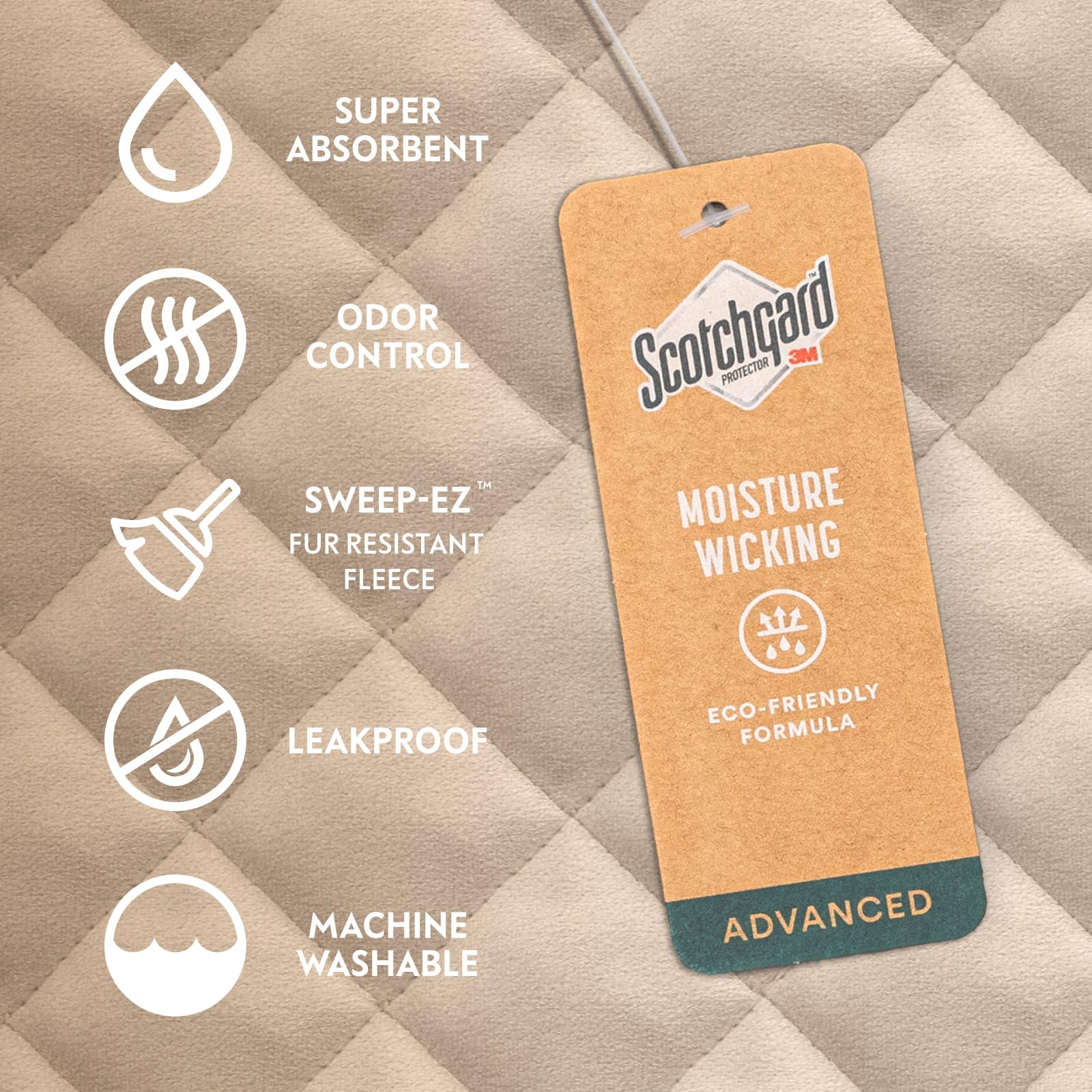 Paw Inspired Washable, Waterproof Fitted Dog Bed Cover, Beige, 30x20x5 Inch