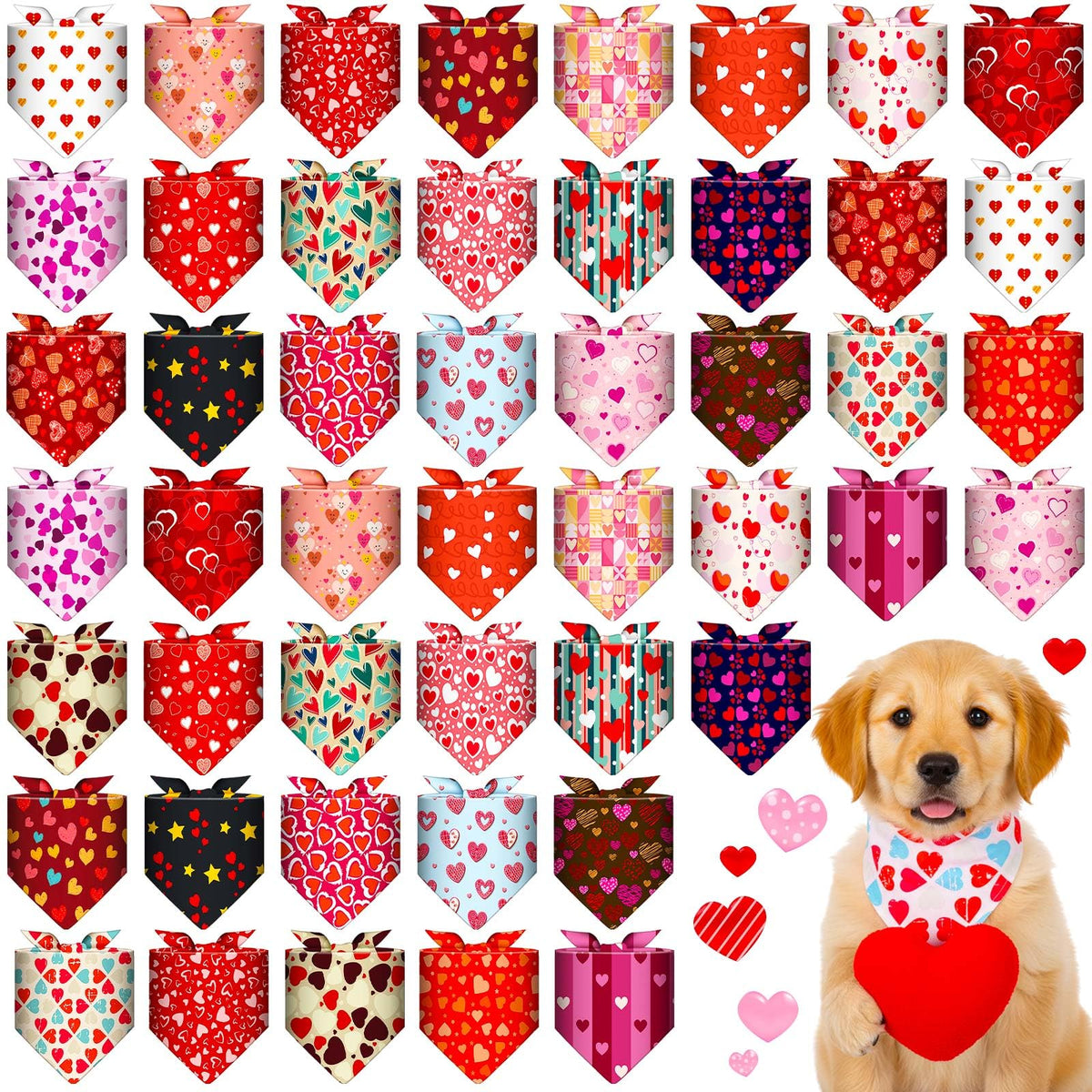 Sanwuta 48 Pcs Dog Bandanas Bulk Pet Bibs Colorful Scarf Pet Bandanas Handkerchief Scarf Breed Accessories for Small Medium Large Dogs Girl Boy Adjustable Puppy Bandana Breed Bib (Thanksgiving)