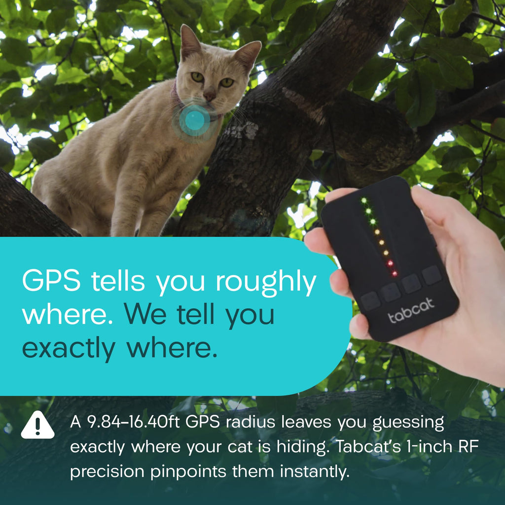 Tabcat V2 Cat & Kitten Tracker - More Accurate Than GPS - No Monthly Fee or Subscription - Includes 2 Homing Tags - Up to 150m Range - Small & Lightweight Tags Perfect to Find Indoor & Outdoor Cats