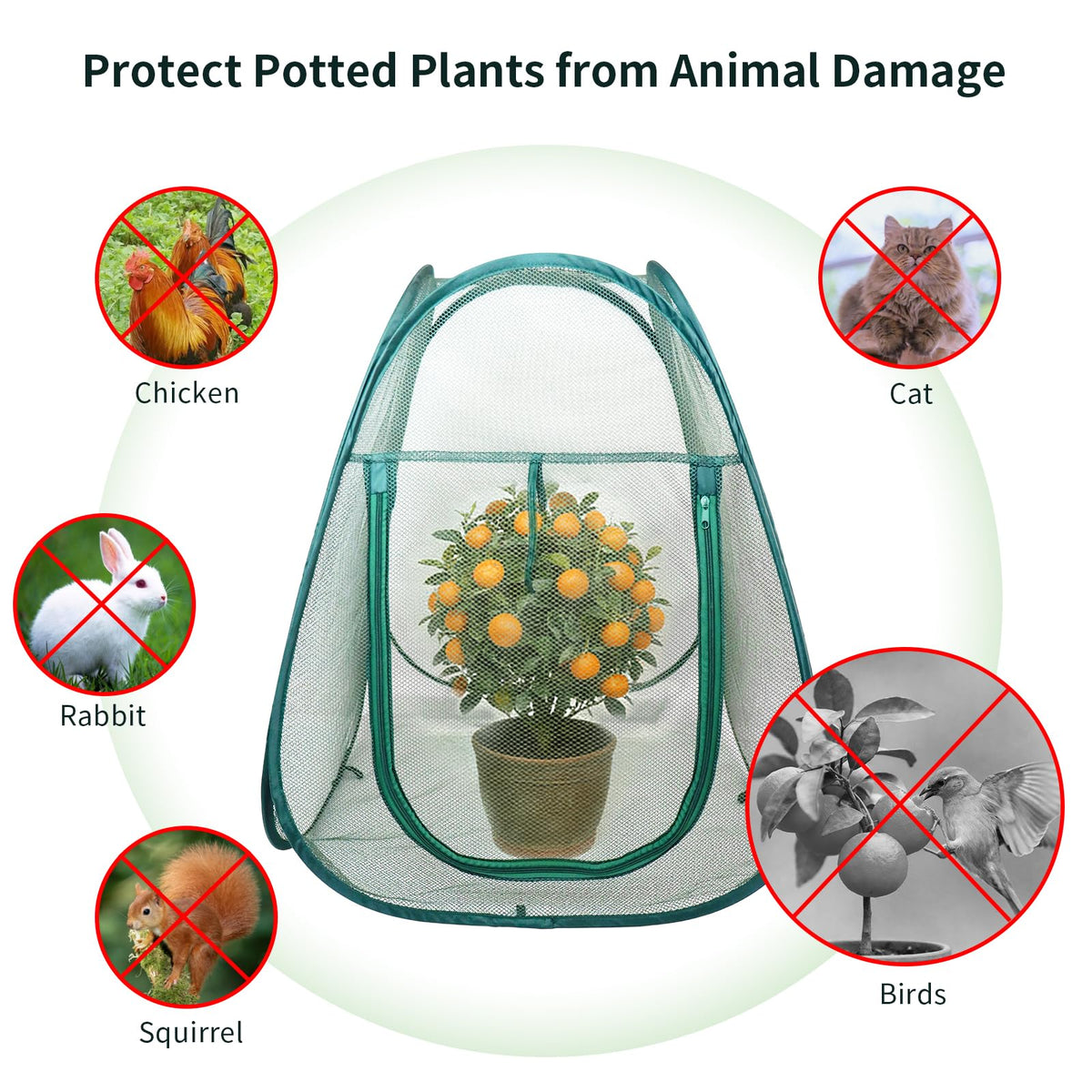 2PCS Large Netting Tent for Garden Protection Mesh Plant Cover from Animals