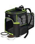BAGLHER Expandable Cat Carrier Backpacks, Retractable Pet Carrier Backpack for Small Dogs & Cats with Breathable Mesh, Travel Bag Up to 18 Lbs for Hiking Camping Outdoor - Black