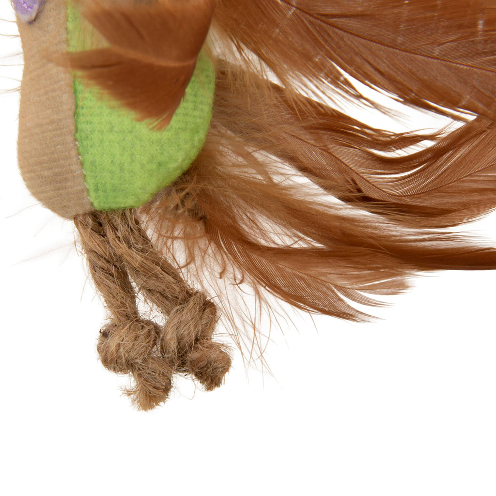 Instincts by SmartyKat 2-Pack HappyNip Love Mates Feather Birds Plush Cat Toys, Contains Catnip & Silvervine - Orange/Green, 2-Pack