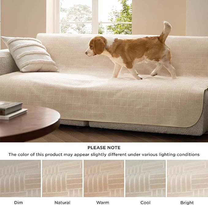 Bedsure Waterproof Bed Cover for Dogs Washable - Waterproof Blanket for King Bed Couch Sofa Cozy, Lightweight Furniture Protector for Pet Cat Quick Drying, Sandy Tan, 82x102IN