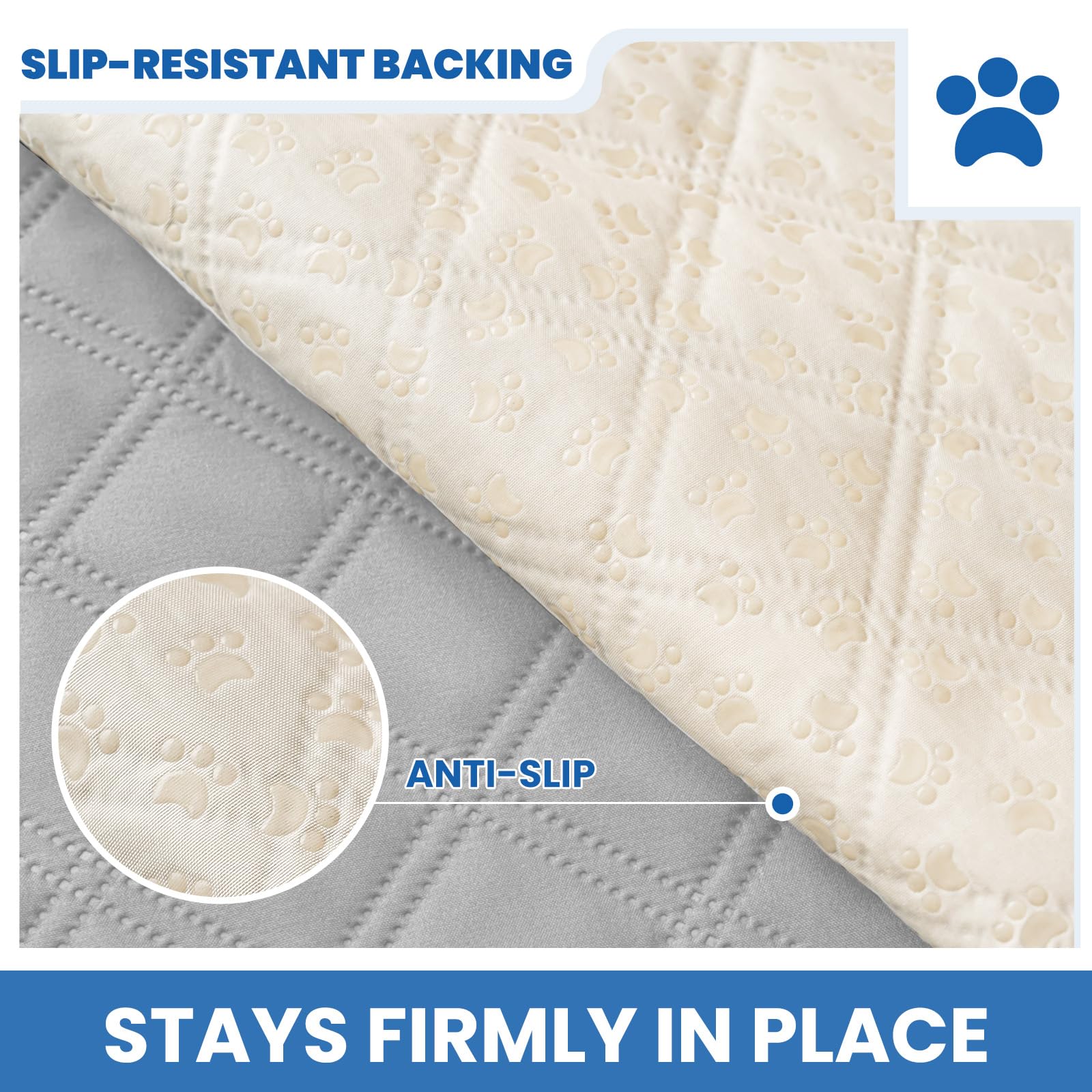 CYCMACO Waterproof Dog Bed Cover Pet Blanket, Soft Couch Cover for Dogs Washable, Non-Slip Dog Blanket Protect Furniture Couch Sofa Car for Puppy Large Dogs Cat (40x50 Inch, Light Grey)