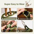 Upgraded Cat Harness and Leash Set - Step-in Escape Proof Adjustable Cat Harness, Comfortable Soft Lightweight, Reflective Harness for Walking, Travel, Camping (Green, M)