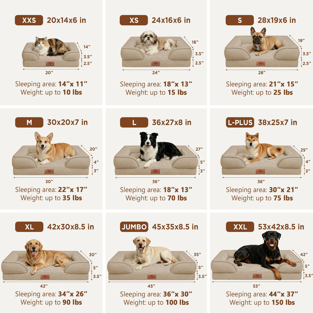 Comfort Expression Waterproof Orthopedic Dog Beds for Extra Large Dog
