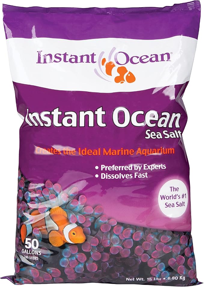 Instant Ocean Sea Salt for Marine Fish Tank Aquariums, Nitrate & Phosphate-Free