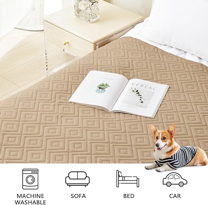 hyha Waterproof Dog Blanket, Soft Dog Bed Cover Pet Blankets, Waterproof Sofa Couch Cover for Dogs Washable, Reversible Pet Couch Covers for Sofa Furniture (40x70 Inch, Camel/Camel)