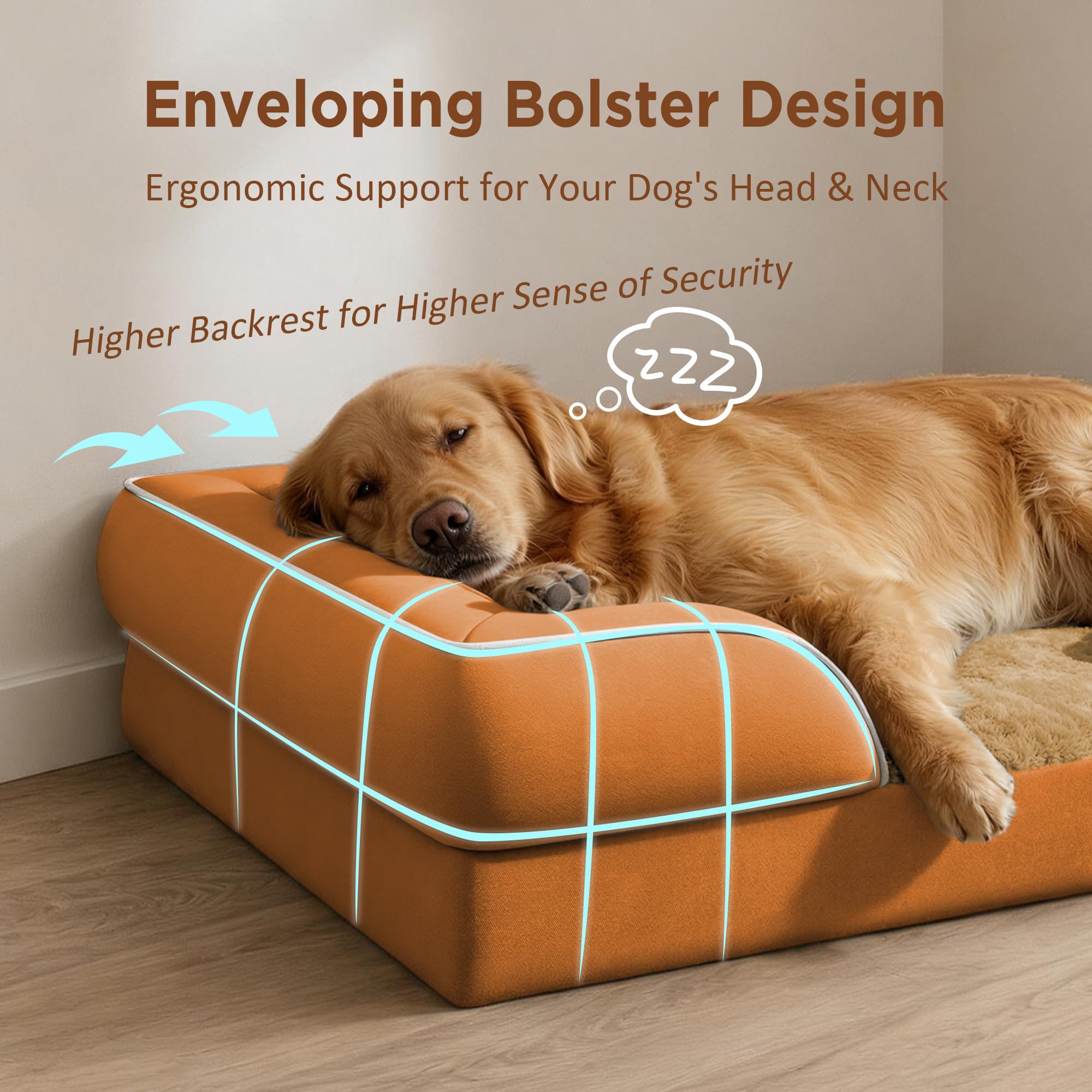 Comfort Expression Waterproof Orthopedic Dog Beds for Extra Large Dog