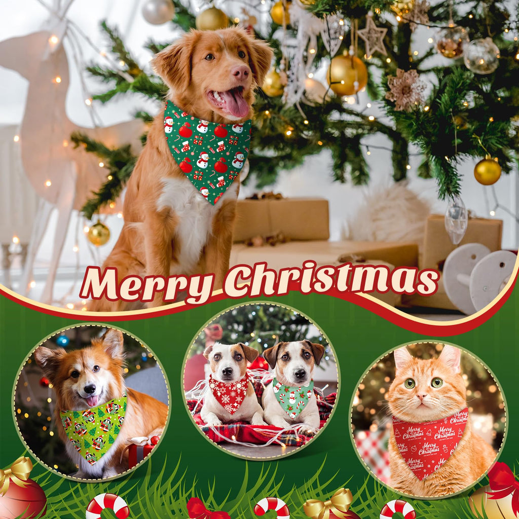 Jeere 200 Pcs Dog Bandanas Bulk, Red & Green Triangle Dog Kerchiefs for Small Medium Large Dogs, Reusable Pet Scarves for Groomers, Pet Shops, Parties & Photo Props, 25 Styles