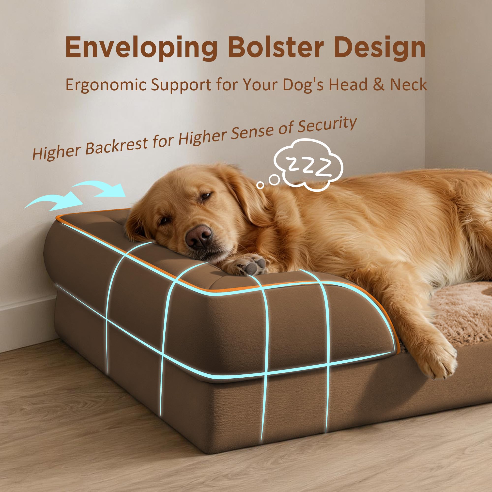 Comfort Expression Waterproof Orthopedic Dog Bed for Medium Size Dog