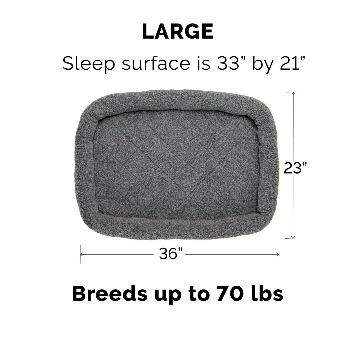 Furhaven Dog Bed for Large/Medium Dogs, 100% Washable, Sized to Fit Crates - Sherpa Fleece Bolster Crate Pad - Gray, Large
