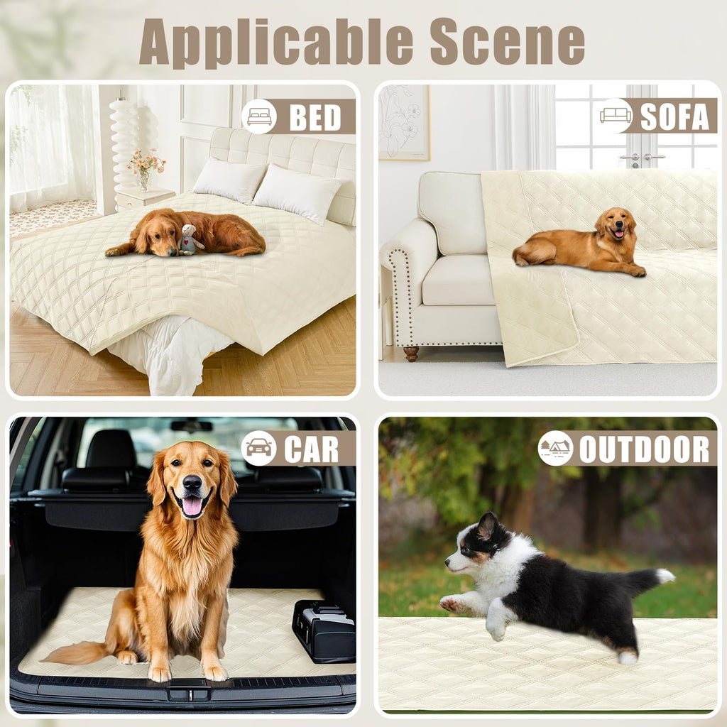 Smiry Waterproof Dog Bed Cover, Reversible Pet Blanket for Sofa Couch