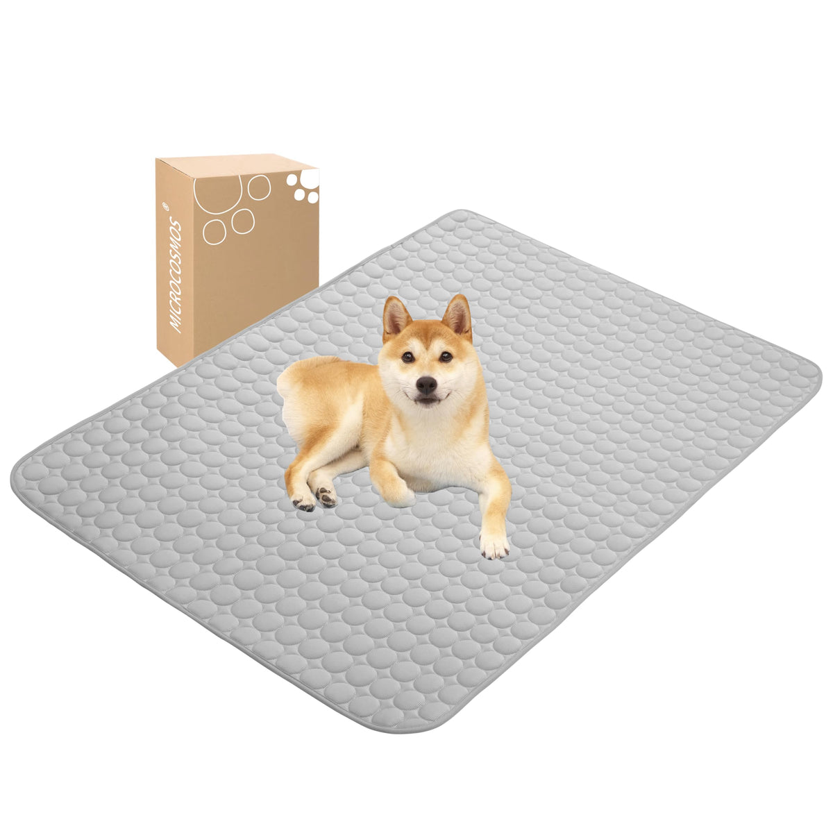 MICROCOSMOS Summer Cooling Mat & Sleeping Pad- Water Absorption Top, Easy Carry, EZ Clean, Materials Safe. Keep Cooling for Pets, Kids and Adults.(Navy Blue, 40" x 28")